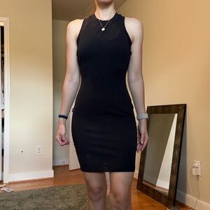 Casual Black Racerback Tank Dress